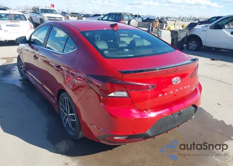 2019 Hyundai Elantra Sport z USA, uszkodzony, nr VIN KMHD04LB4KU843776